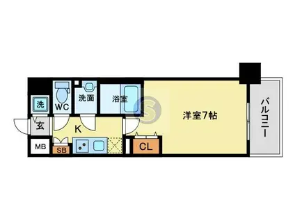 ファーストフィオーレ新梅田(1K/4階)の間取り写真