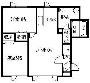 フェルメールIII(2LDK/2階)の間取り写真