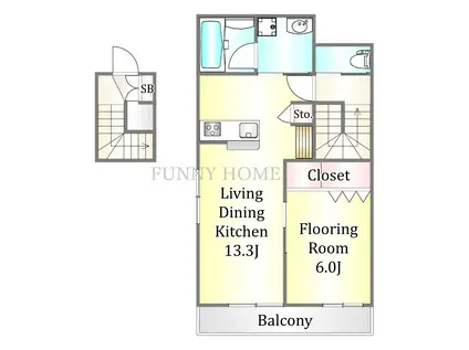 MAISON DE SERIE(1LDK/2階)の間取り写真