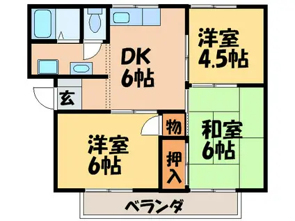 アネックスⅡ(3DK/1階)の間取り写真