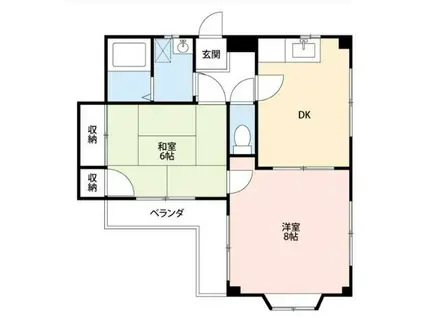 マンション牛山(2DK/3階)の間取り写真