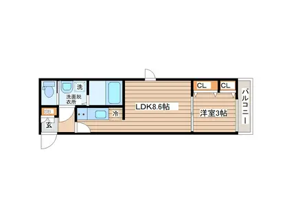 J RESIDENCE OTEMACHI(1LDK/3階)の間取り写真