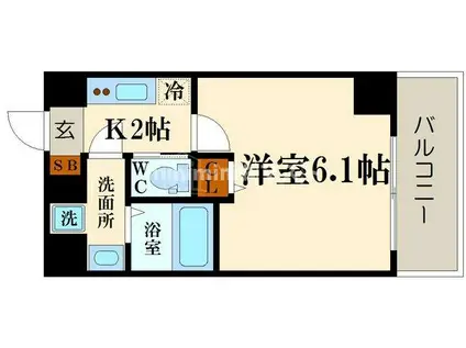 グランパシフィック今宮(1K/6階)の間取り写真