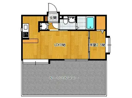 ローズモントフレア舞鶴(1LDK/12階)の間取り写真