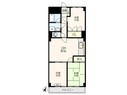 ファミール101(3DK/3階)の間取り写真
