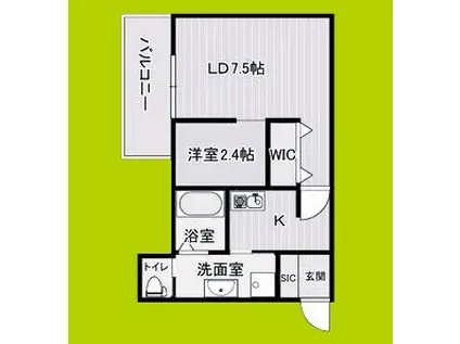 カーサフォルトゥナート堺石津駅前(1LDK/3階)の間取り写真