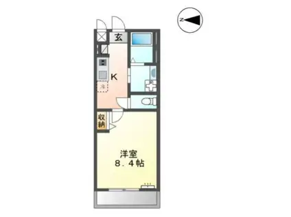 モンブラン(1K/1階)の間取り写真