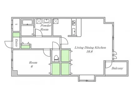 サンクチュアリーMIKUNI(1LDK/7階)の間取り写真
