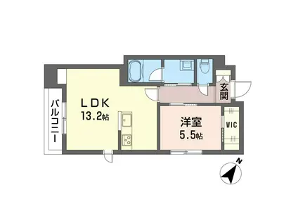 ファーストブルー(1LDK/2階)の間取り写真