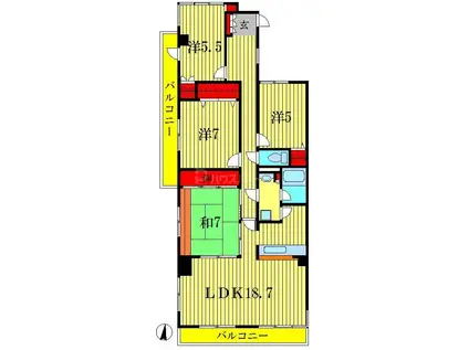 TQレジデンス柏(4LDK/5階)の間取り写真