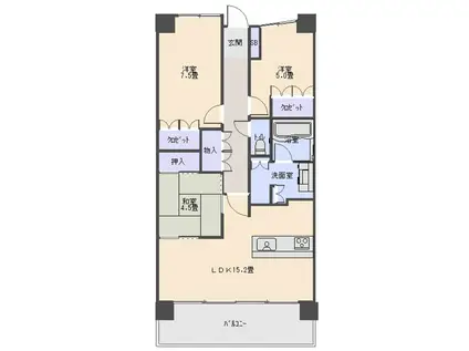 エムズシティ三郷(3LDK/11階)の間取り写真
