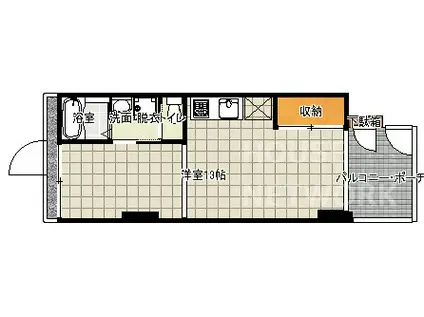 沐恩堂鞍馬口(ワンルーム/2階)の間取り写真