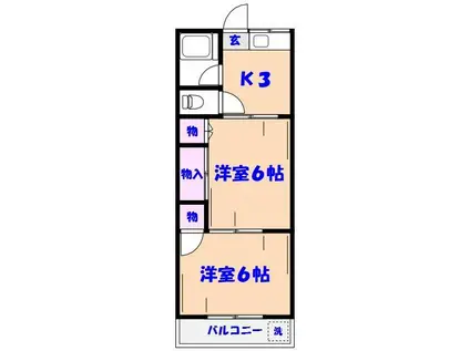 第1丸太コーポ(2K/2階)の間取り写真