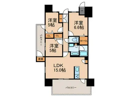 アーバンパレス伊都の杜(3LDK/7階)の間取り写真