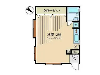 都営大江戸線 西新宿五丁目駅 徒歩4分 3階建 築58年(ワンルーム/2階)の間取り写真