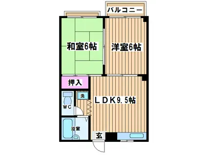 モン・シェリー(2LDK/2階)の間取り写真