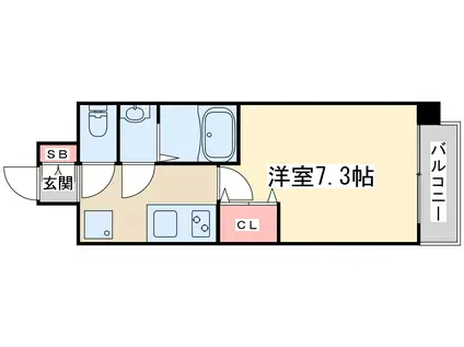 LIVIAZ SHIN-OSAKA CIEL(1K/7階)の間取り写真