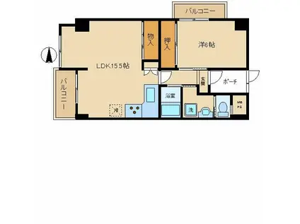 ライオンズマンション大森(1LDK/13階)の間取り写真