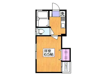 フリージア(1K/1階)の間取り写真