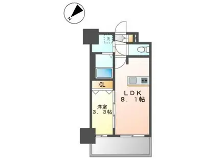 メイクスアート新栄III(1LDK/14階)の間取り写真