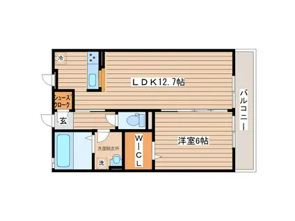 HIGH A 桜坂(1LDK/1階)の間取り写真