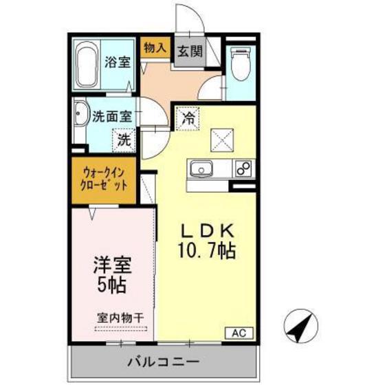 サンシスト(1LDK/1階)の間取り写真