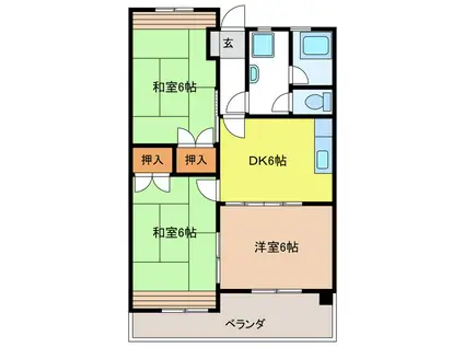 トヨダハイビル(3DK/5階)の間取り写真
