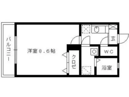 パティオ上津(1K/1階)の間取り写真