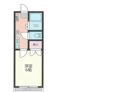 シティハイツ相武台(1K/2階)の間取り写真