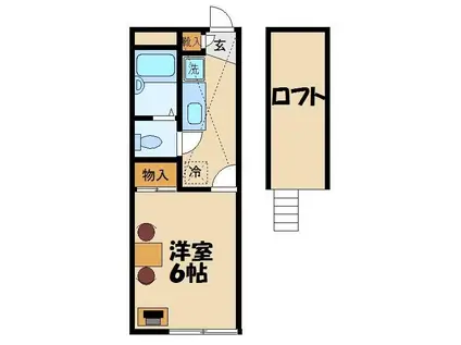 レオパレスわかたけ(1K/2階)の間取り写真