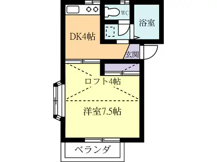ハイム・ライラック(1K/2階)の間取り写真