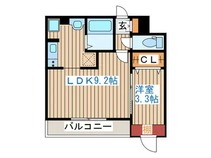 アスコット長町駅前(1LDK/4階)の間取り写真