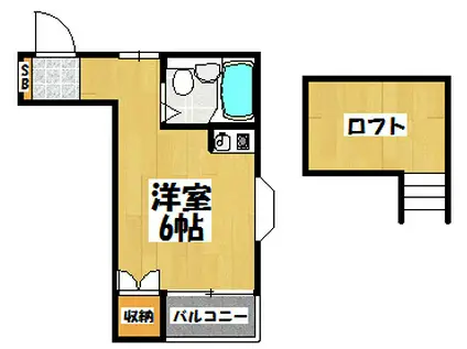 ANNEX I(ワンルーム/2階)の間取り写真