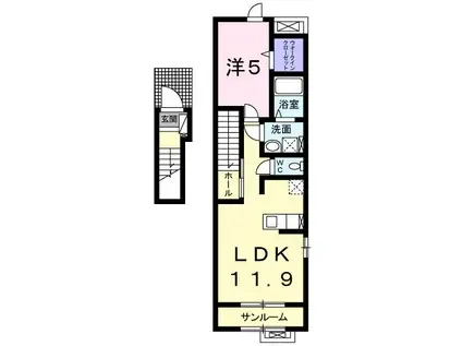 エクラVII(1LDK/2階)の間取り写真