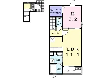ベル セゾンI(1LDK/2階)の間取り写真