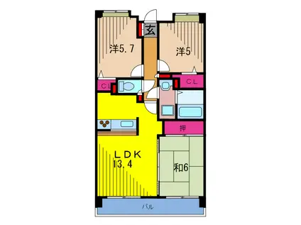 EMIUS(3LDK/8階)の間取り写真