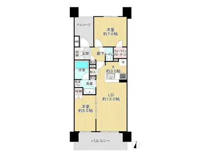 ザ・レジデンス津田沼奏の杜(2LDK/17階)の間取り写真