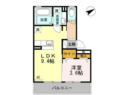 レスポアール(1LDK/1階)の間取り写真