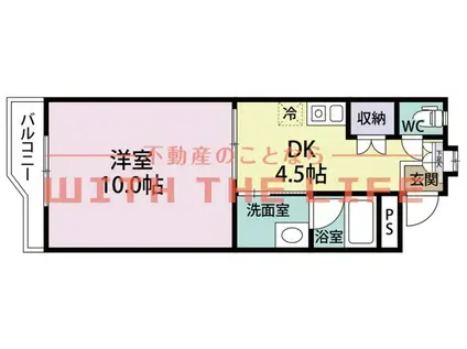 ハイツ櫛原プラスワン(1DK/1階)の間取り写真