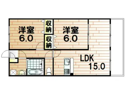 ハーネス(2LDK/2階)の間取り写真