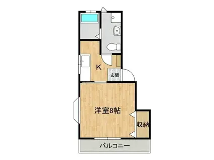 綿引アパート(1K/2階)の間取り写真