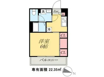 リブリ・東四つ木(1K/3階)の間取り写真