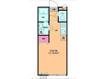 サンセール戸塚V(ワンルーム/2階)の間取り写真