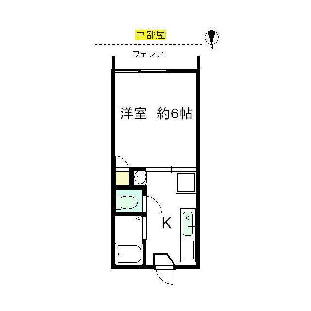 ニューフォレストタウンA(1K/2階)の間取り写真