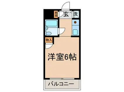 ユーコート武蔵小杉(ワンルーム/2階)の間取り写真