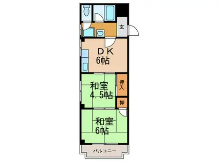 エトワールヤスハラ(2DK/3階)の間取り写真