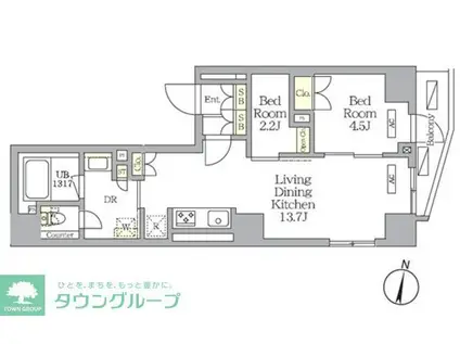 NOGATA RESIDENCE(2LDK/1階)の間取り写真