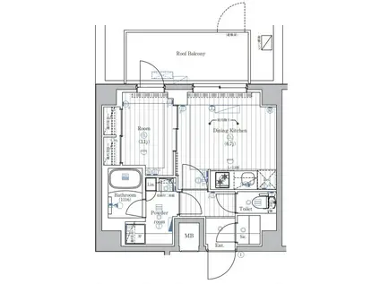 PREMIUM CUBE 西荻窪MO(1DK/7階)の間取り写真