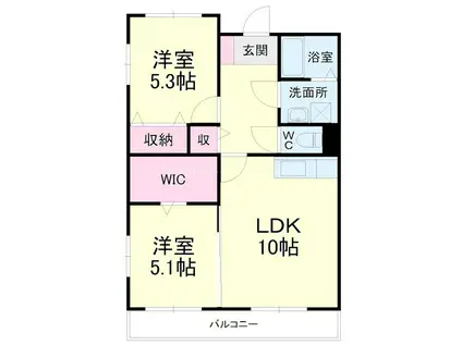 FGM2ND(2LDK/1階)の間取り写真