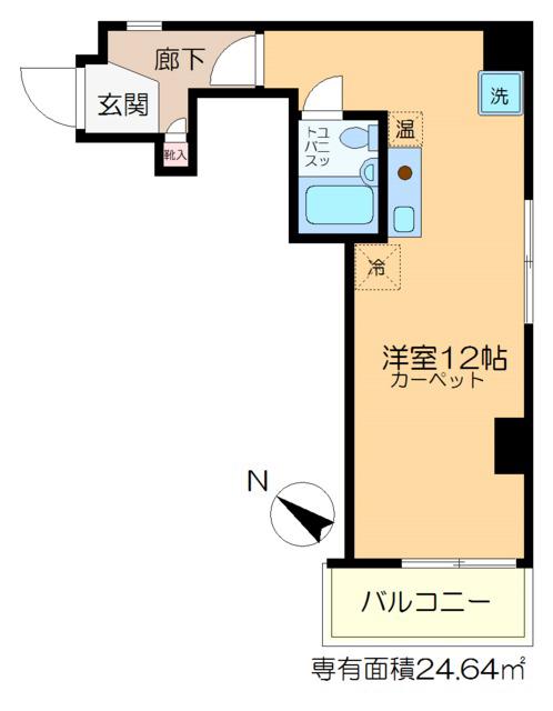 MKビル(ワンルーム/5階)の間取り写真